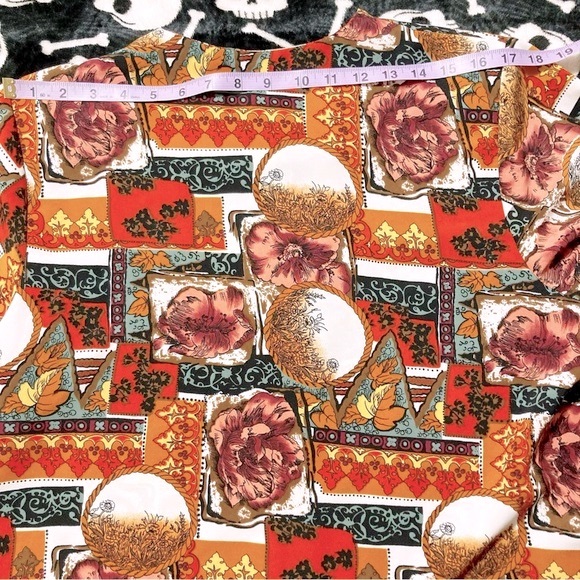 HER Vintage floral print button-down shirt ~ Autumn whimsigoth LARGE XL blouse - Picture 13 of 14